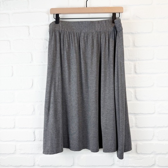 The Frock NYC Gray Tshirt Skirt Knee Length Elastic Waist Stretchy airy XL - Picture 1 of 6